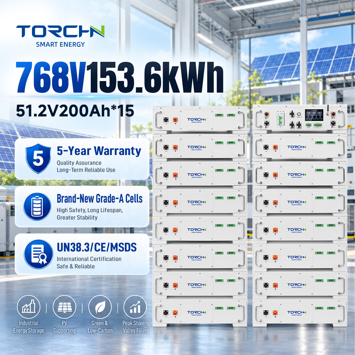 768V 153.6kWH high-voltage energy storage lithium battery